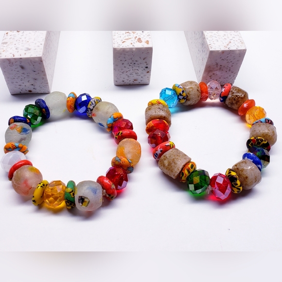 Handmade Beaded African Bracelet, Unisex #12 (2 pieces) - Picture 4 of 5